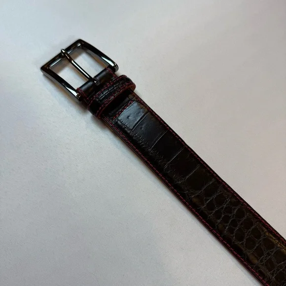 W. KLEINBERG Custom Made Black Matte Alligator Belt Size 33 Brand New MSRP $595